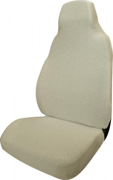 Cora Front Seat Cover Poncho Stretch Fabric Cotton Blend Cream
