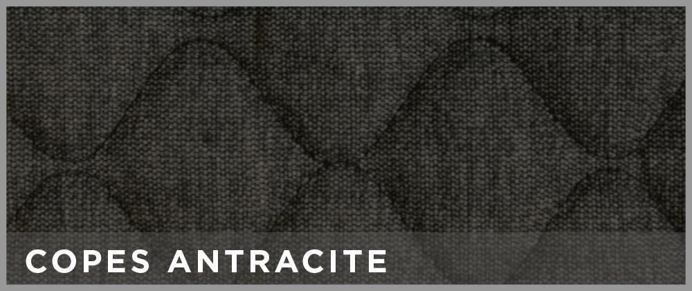 Cora Komplettserie Espresso Deluxe Sitzbezüge, mittlere Größe, hinten, durchgehend, anthrazitfarbener gesteppter Baumwollstoff