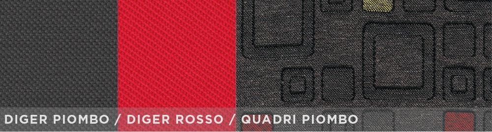 Cora Custom front seat covers Fiat Panda 12> cotton blend fabric grey/red checkered