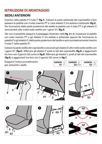 Cora Coprisedili anteriori personalizzati Smart Fortwo tessuto misto cotone grigio/nero