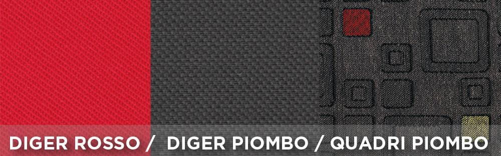Komplettes Set maßgefertigter Sitzbezüge für Fiat Panda 12 > 5 Sitze Grau/Rot Cora