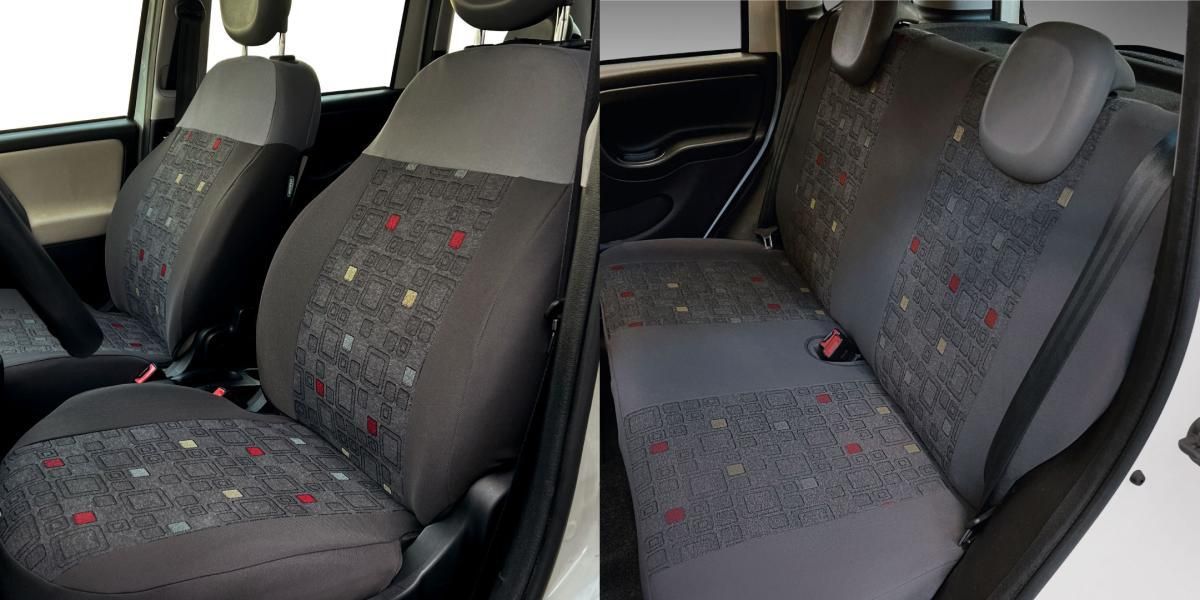 Complete Set of Custom Seat Covers for Fiat Panda 12> 4 Seater, Cora Grey