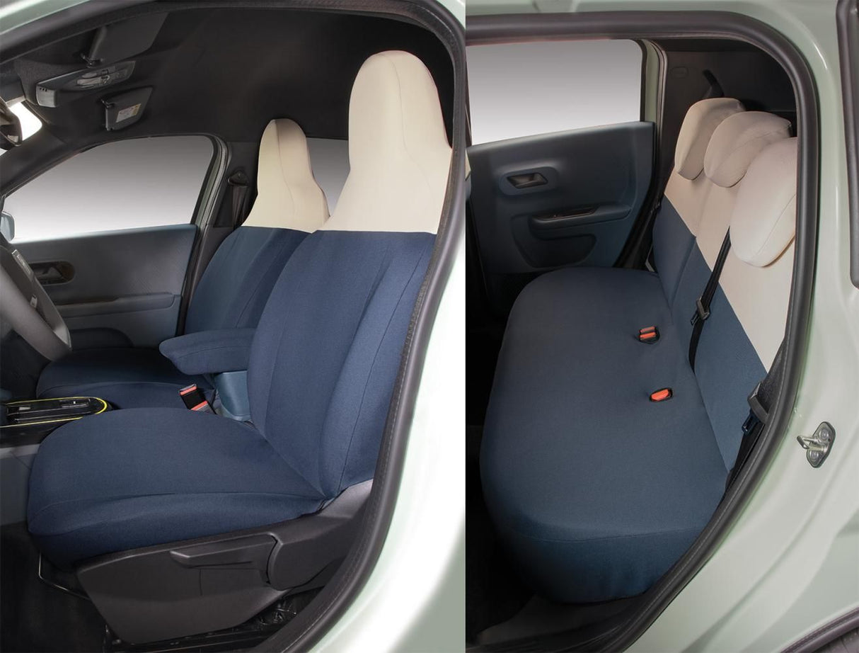 Cora Serie completa coprisedili personalizzati Fiat Grande Panda 25> 5 posti post. diviso tess. misto cotone blu navy/crema