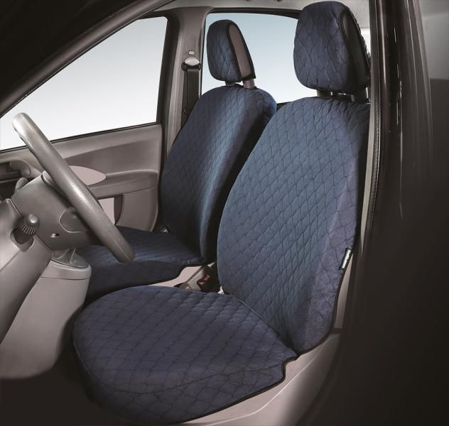 Cora Complete set of custom seat covers for Fiat Panda 03> 4 rear seats, full quilted cotton fabric, aviation blue
