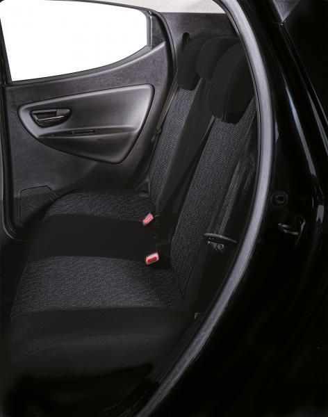 Cora Juego completo de fundas de asiento personalizadas para Lancia Ypsilon 11> en tejido mixto de algodón negro/antracita