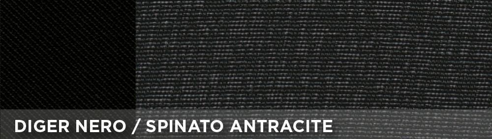 Cora Serie completa coprisedili personalizzati Lancia Ypsilon 11> tessuto misto cotone nero/antracite