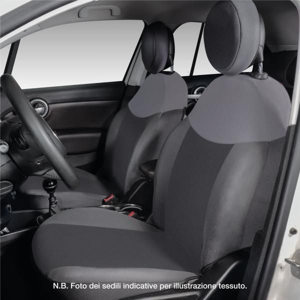 Cora Juego completo de fundas de asientos personalizadas para Fiat 500L en tejido antracita/gris plomo