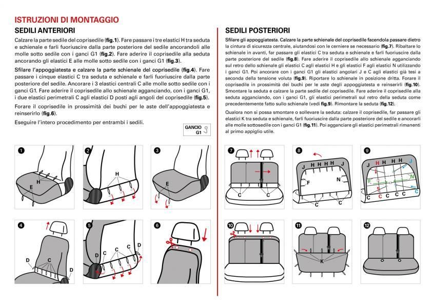 Cora Juego completo de fundas de asientos personalizadas JEEP Renegade 14>/Compass 17>, DA