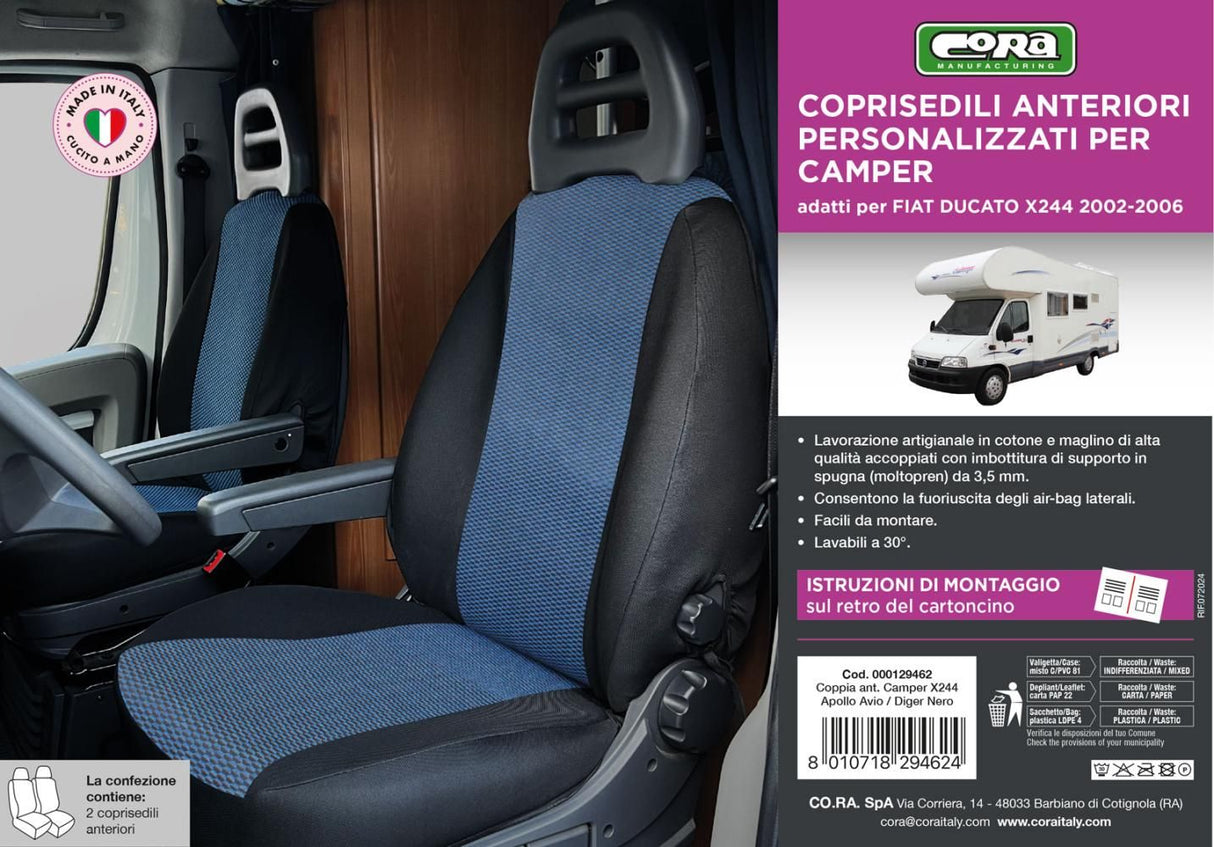 Vordersitzbezüge für Ducato Van/Camper X244 (2002-2006) Apollo/ Avio Cora