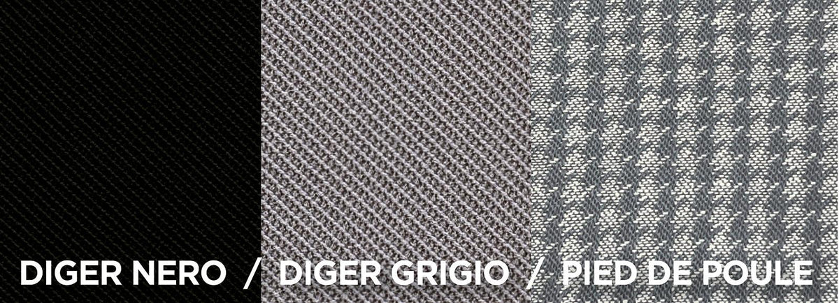 Cora Serie completa coprisedili personalizzati Fiat 500 Hybrid 26> e 500 Elettrica 20> post. diviso tess. misto cotone nero/grigio/pied de poule