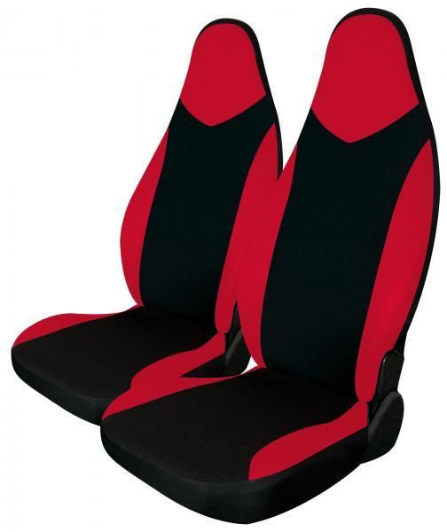 Cora Sporty front seat covers, one size, black/red fabric