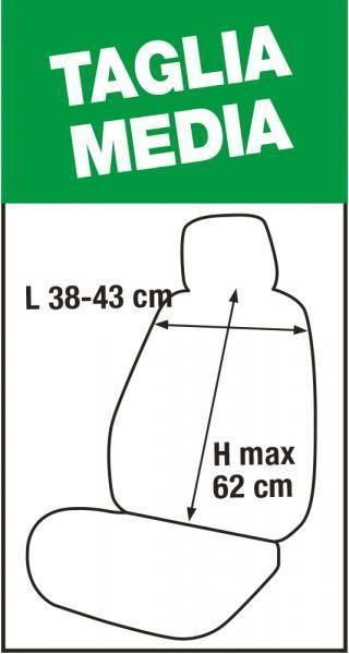 Cora Coprisedili anteriori Fast&Smart tg. media tessuto misto cotone antracite/nero