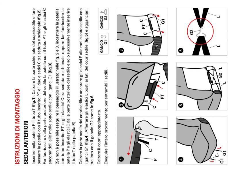 Cora Fast&Smart front seat covers, medium size, anthracite/black cotton blend fabric