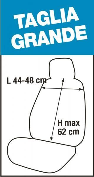 Cora Serie completa coprisedili Fast&Smart tg. grande tessuto misto cotone antracite/nero