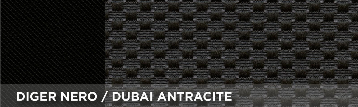 Cora Complete series of Fast&Smart seat covers, large size, anthracite/black cotton blend fabric