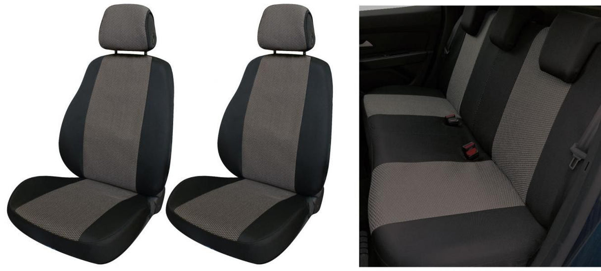 Cora Serie completa de fundas de asiento Fast&Smart, tamaño grande, tejido mezcla de algodón negro/antracita