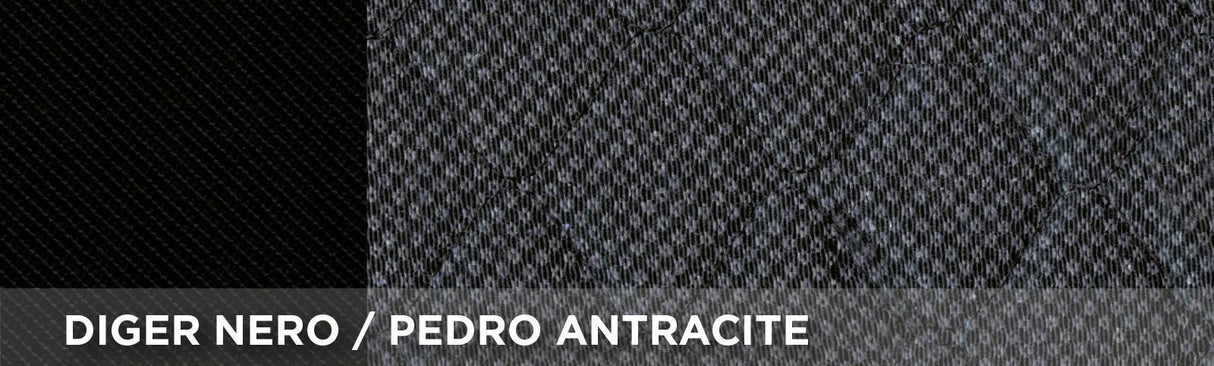 Fundas para asientos delanteros Cora Centauro, tamaño universal, tejido de mezcla de algodón acolchado, color antracita/negro