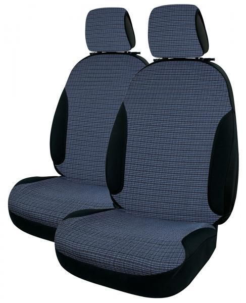 Cora Centauro front seat covers, universal size, air force blue striped cotton blend fabric