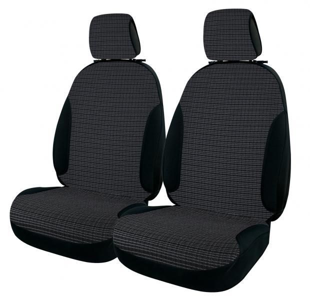 Cora Coprisedili anteriori Centauro tg. universale tessuto misto cotone rigato nero