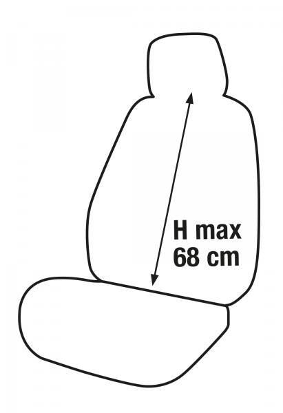 Cora Centauro front seat covers, universal size, black striped cotton blend fabric