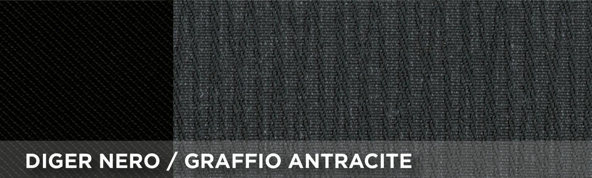 Fundas de asientos delanteros Cora Fast&Smart, tamaño grande, tejido de mezcla de algodón antracita/negro