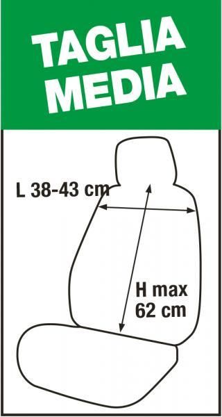 Cora Fast&Smart Vordersitzbezüge, mittlere Größe, bleifarben, Baumwoll-Polyester-Mischgewebe.