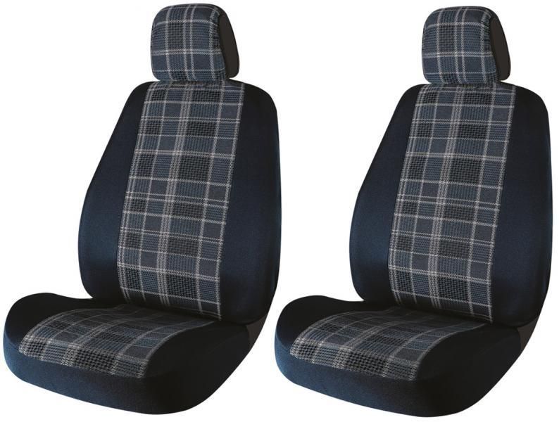 Cora Fast&Smart front seat covers, medium size, air force blue/navy cotton blend fabric