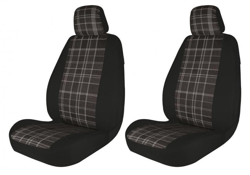 Fundas de asientos delanteros Cora Fast&Smart, tamaño especial, tejido de mezcla de algodón color plomo