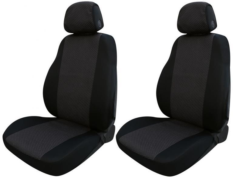 Cora Serie completa de fundas de asiento Fast&Smart, tamaño especial, tejido mezcla de algodón antracita/negro
