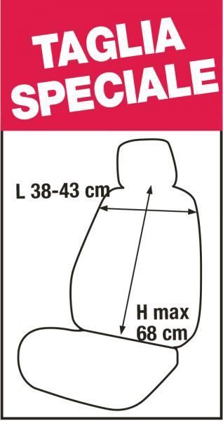 Cora Serie completa coprisedili Fast&Smart tg. speciale tessuto misto cotone antracite/nero