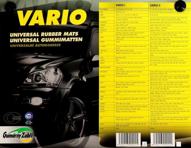 Cora Set mit 4 Vario-Gummimatten, Größe 1