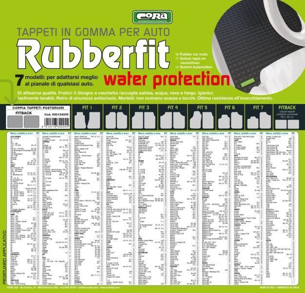 Alfombrillas de goma traseras Cora Rubberfit FITBACK