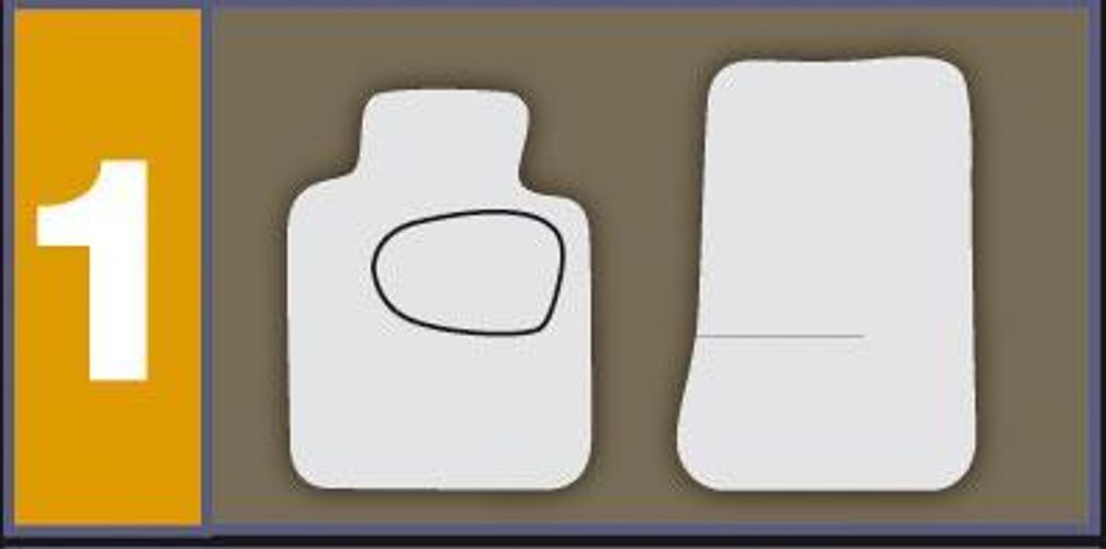 Cora Set de 4 alfombras grises Actualfit modelo 1