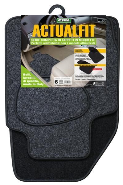 Cora Juego de 4 alfombras grises Actualfit, modelo 6