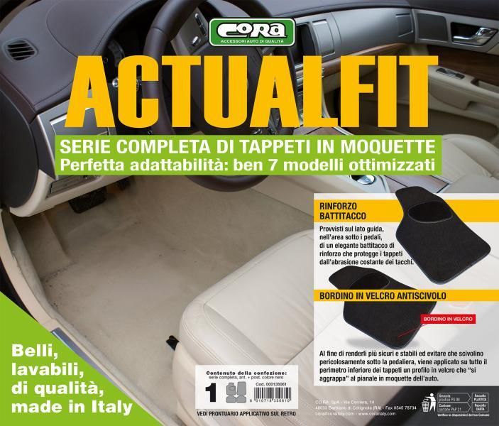 Cora Set de 4 alfombras negras Actualfit modelo 1