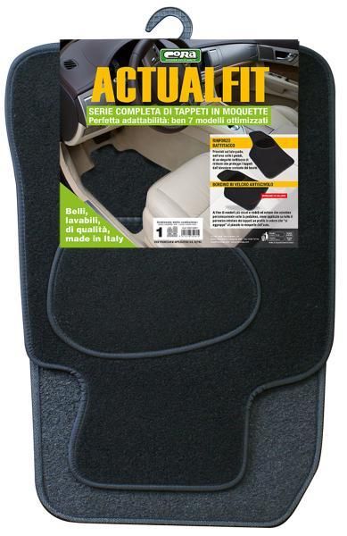 Cora Set de 4 alfombras negras Actualfit modelo 1