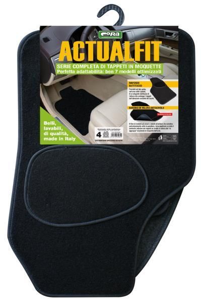 Cora Set 4 tappeti moquette Actualfit nero modello 4