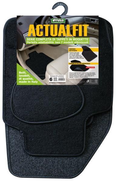 Cora Set of 4 Actualfit black carpet rugs model 6