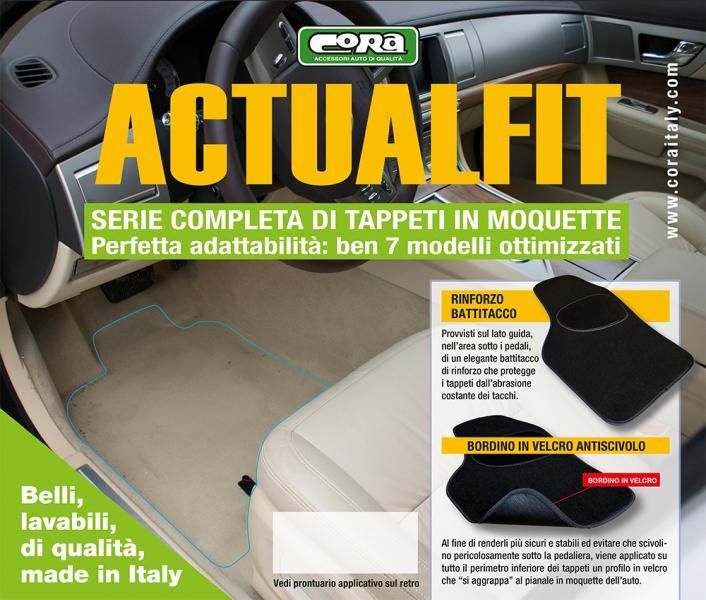 Cora Set 4 tappeti moquette Actualfit nero modello 6