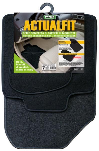 Cora Set mit 4 Actualfit schwarzen Teppichen Modell 7