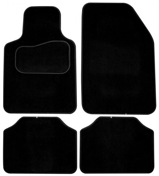 Juego de 4 alfombras Cora de terciopelo negro platino, modelo 5