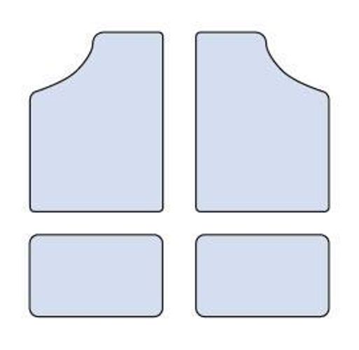 Cora Set 4 tappeti moquette Moquettemats nero modello B