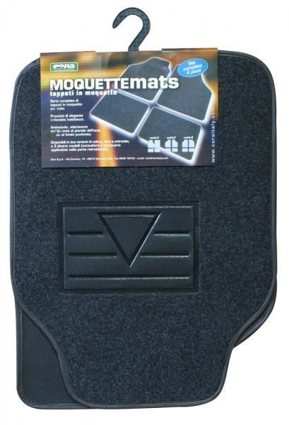 Cora Set 4 tappeti moquette Moquettemats antracite modello A