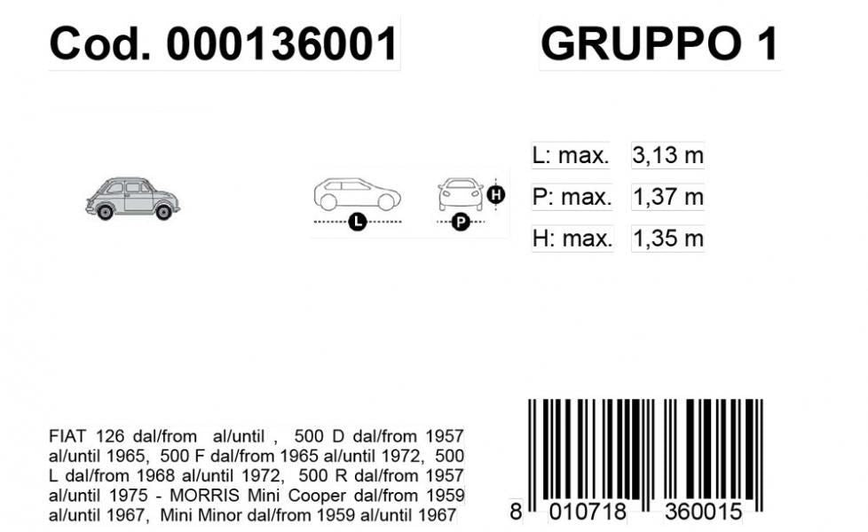 Cora Copriauto Gabardine Car modello 1