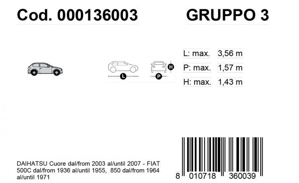 Cora Copriauto Gabardine Car modello 3