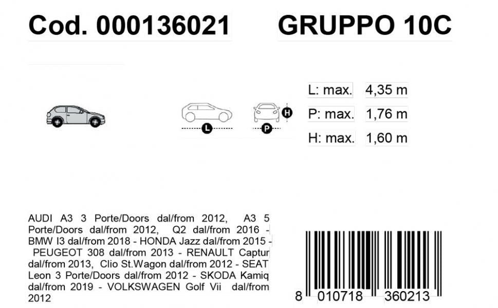 Cora Copriauto Gabardine Car modello 10/C