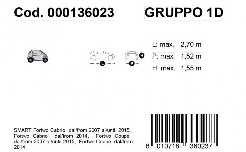 Cora Copriauto Gabardine Car modello 1/D