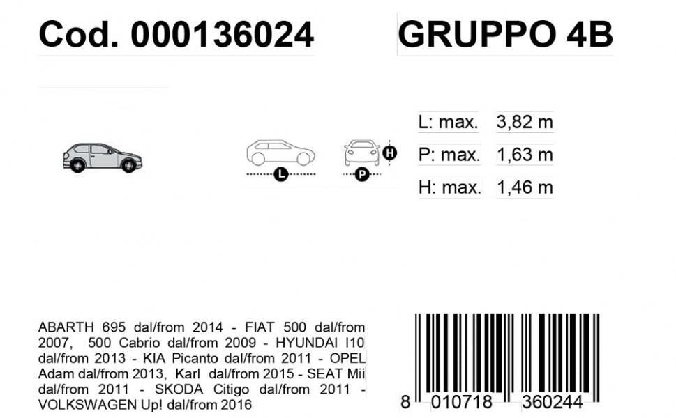 Cora Copriauto Gabardine Car modello 4/B