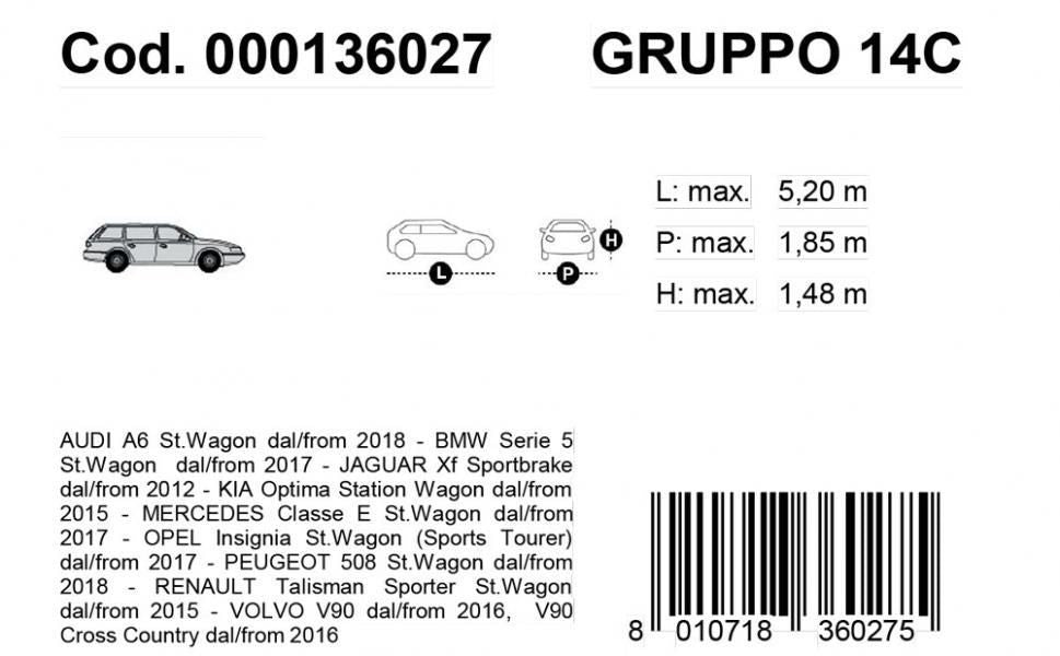 Cora Copriauto Gabardine Car modello 14/C