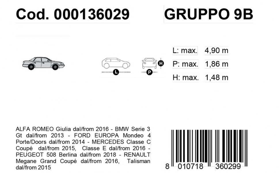 Cora Copriauto Gabardine Car modello 9/B